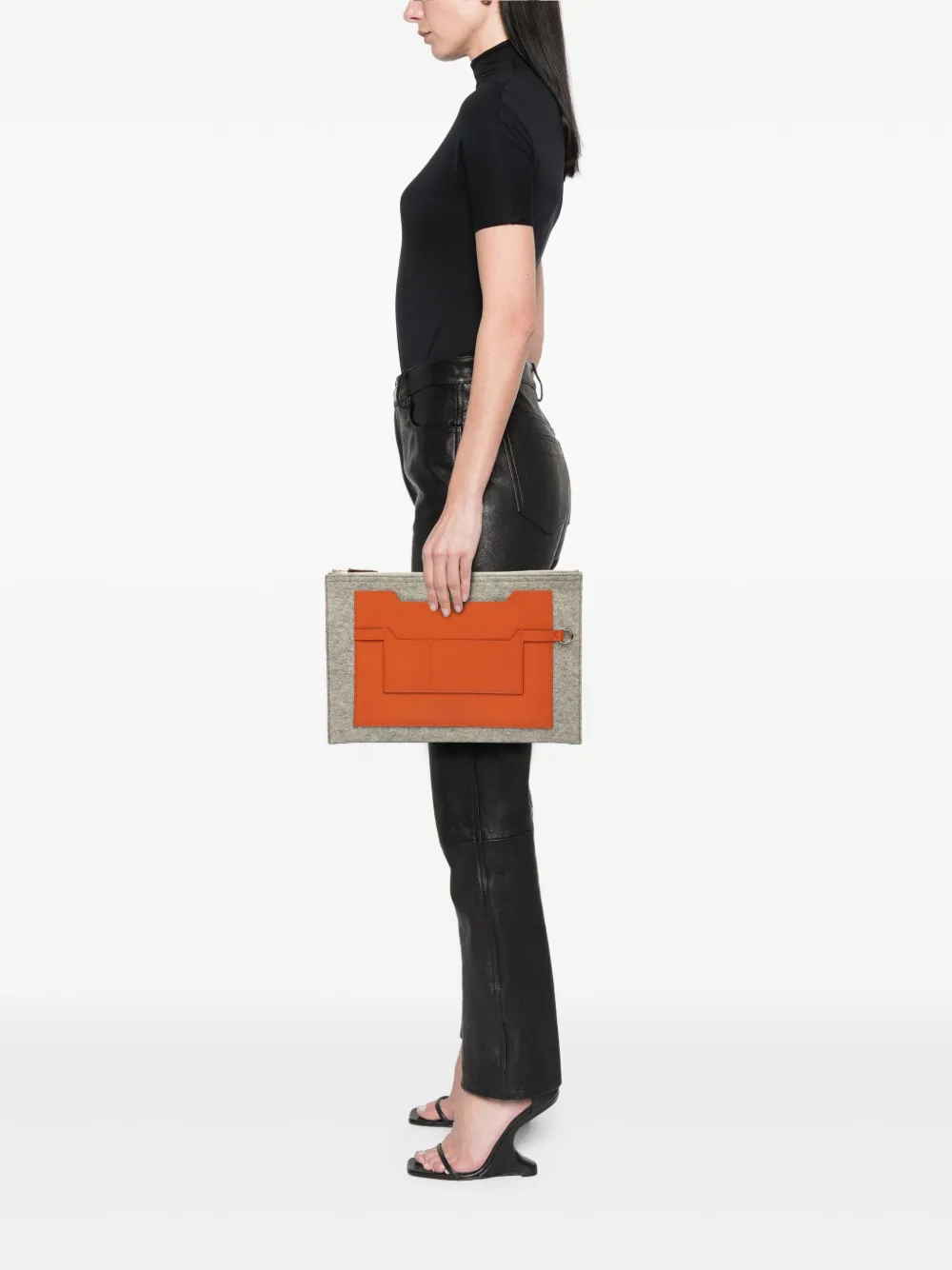 Hermès Pre-Owned 2015 Epsom and Felt Toodoo 37 clutch bag | Pre-Owned | Image 2