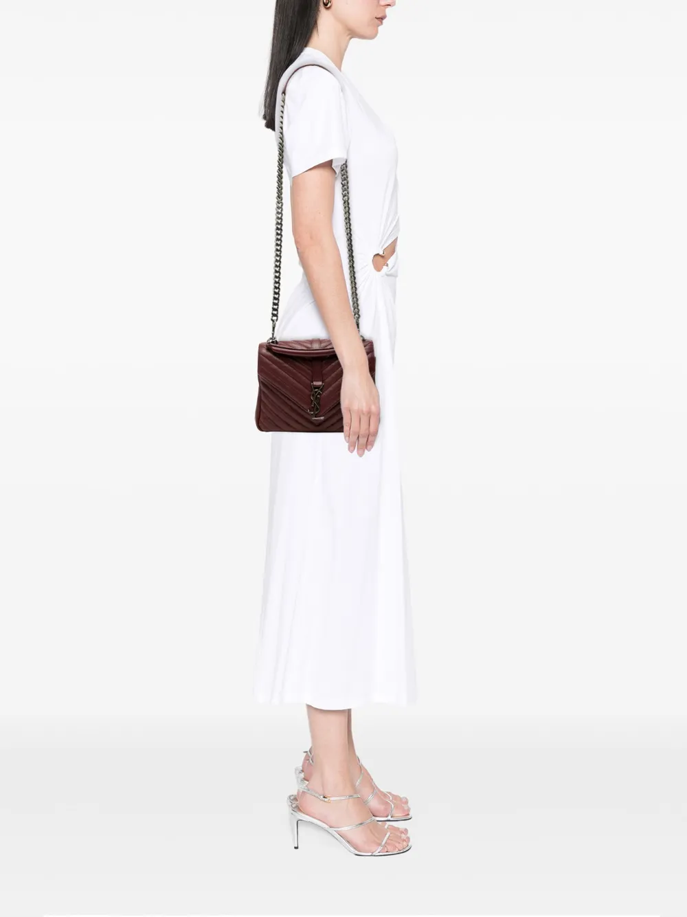 Saint Laurent Pre-Owned Monogram College 中号人字纹图案羊皮斜挎包（2016年典藏款） | 典藏臻品 | Image 2