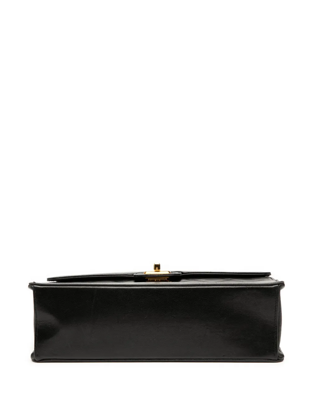 Pre-owned Chanel 1989-1991 Medium Quilted Lambskin Mademoiselle Single Flap Shoulder Bag In Black