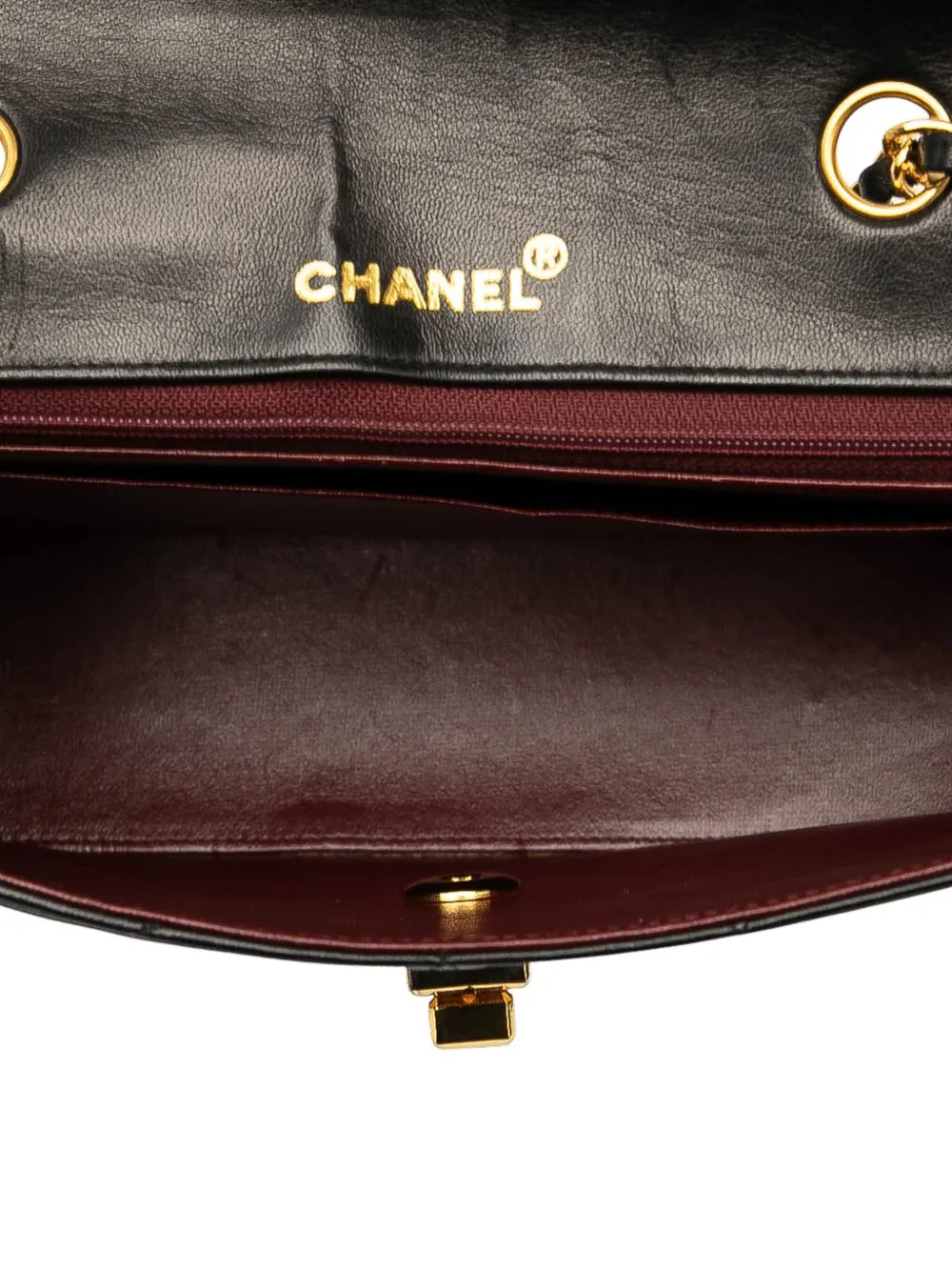 Pre-owned Chanel 1989-1991 Medium Quilted Lambskin Mademoiselle Single Flap Shoulder Bag In Black