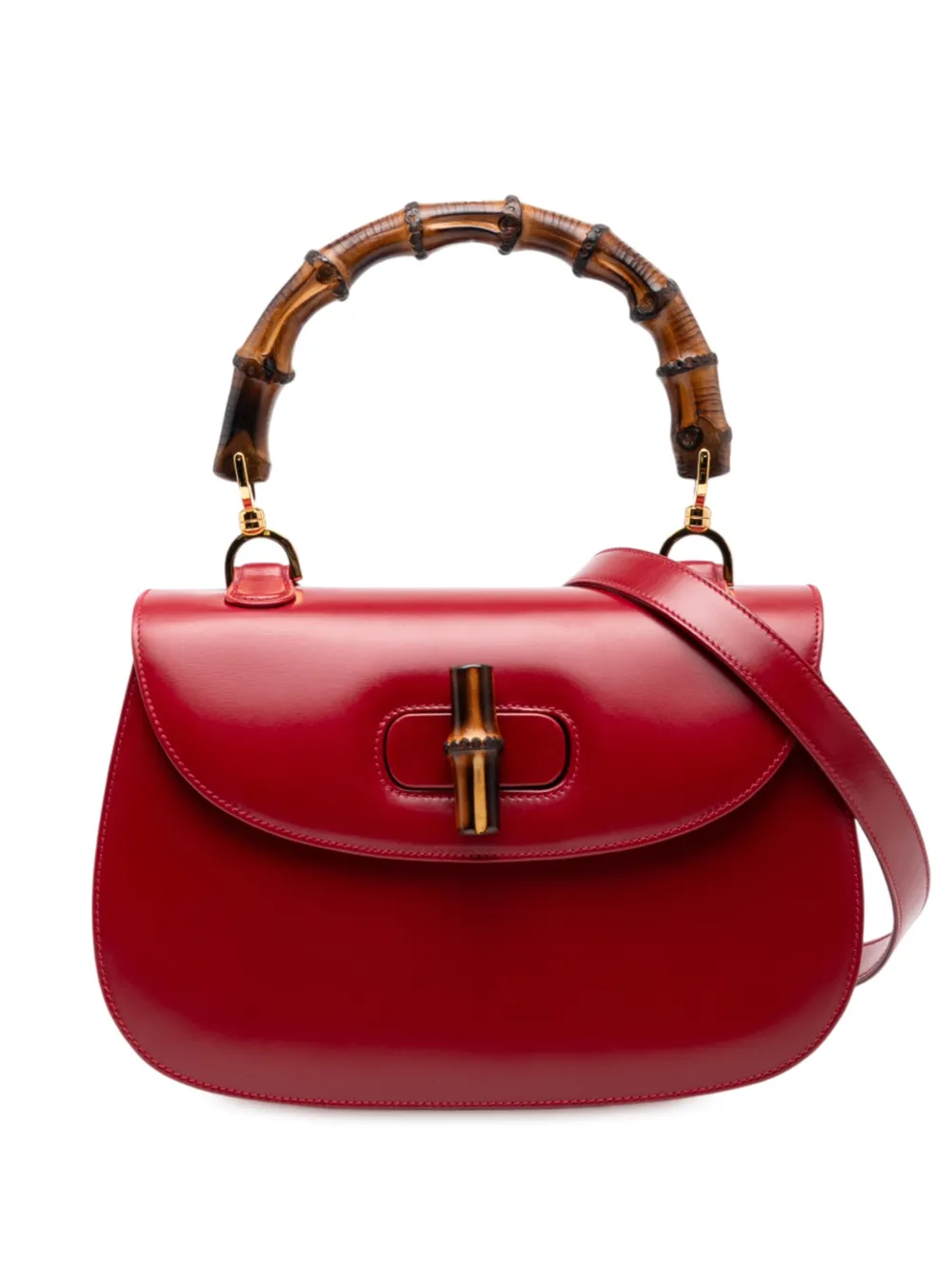 Gucci Pre-Owned 20th Century カーフスキン バンブーナイト ハンドバッグ - レッド Gucci Pre-Owned 20th Century カーフスキン バンブーナイト ハンドバッグ - レッド