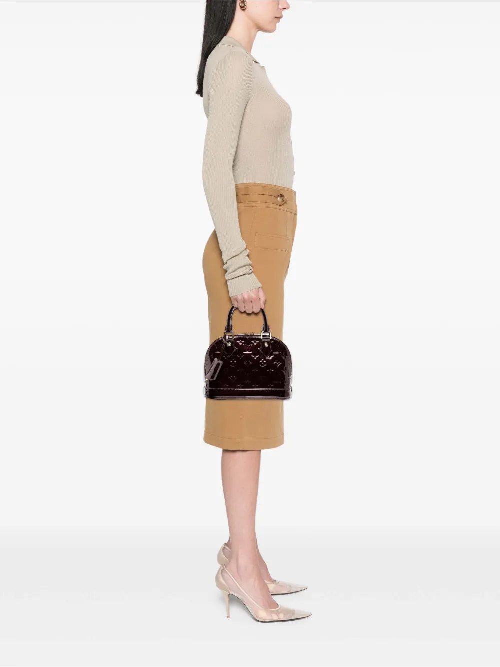 Pre-owned Louis Vuitton 2013 Monogram Vernis Alma Bb Satchel In Purple