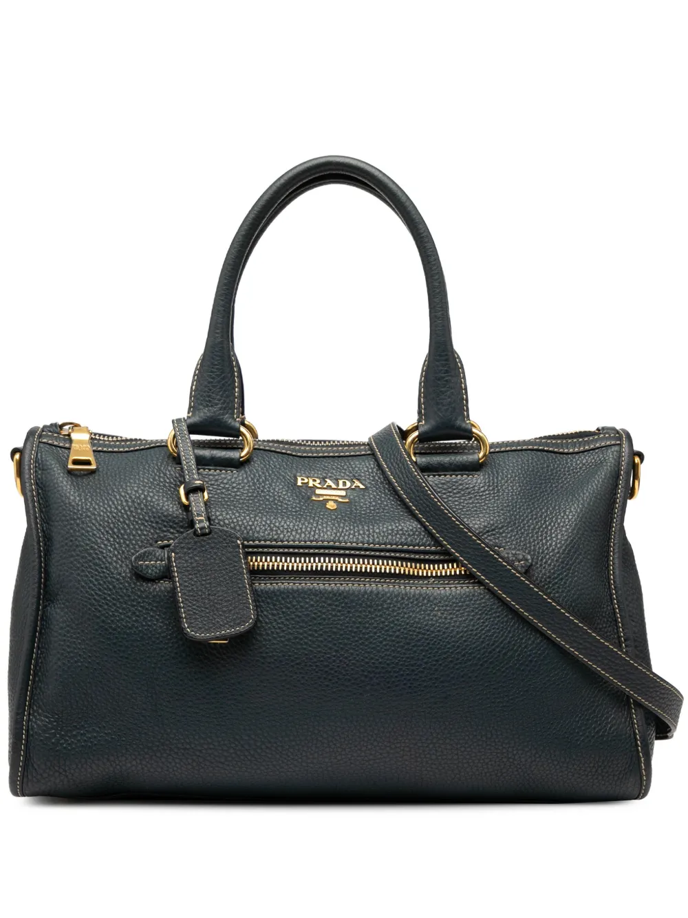 Prada Pre-Owned bolsa satchel Vitello Daino con cierre en el tope 2000-2025 | azul | Image 1