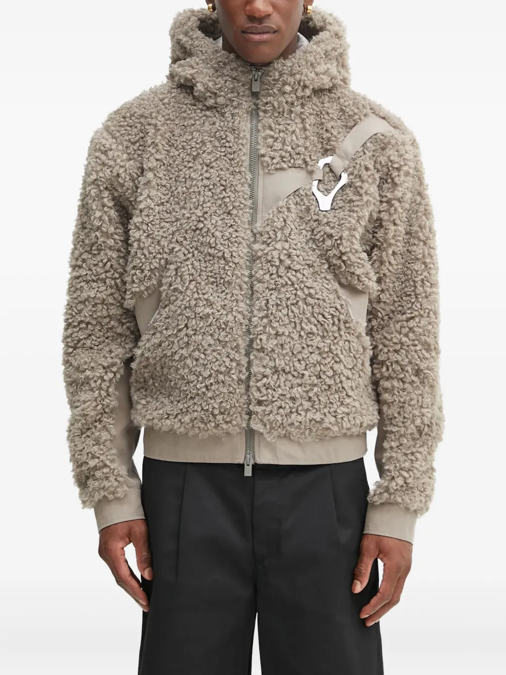 Heliot Emil Hooded Zipped Jacket In Neutral