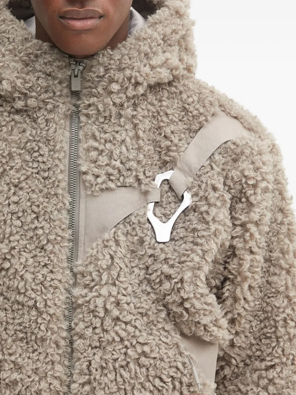 Heliot Emil Hooded Zipped Jacket In Neutral