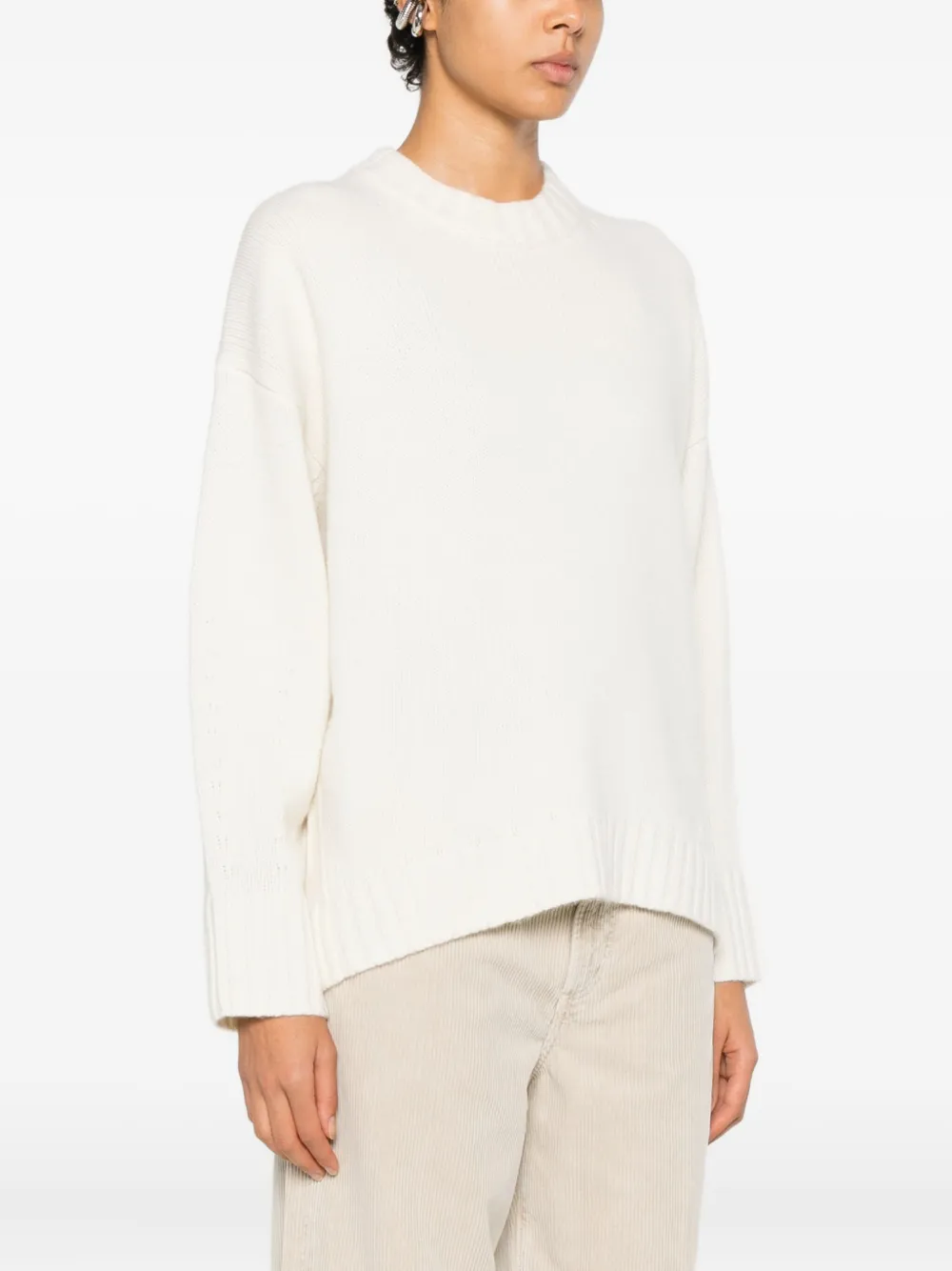 Loulou De Saison Crew-neck Sweater In White