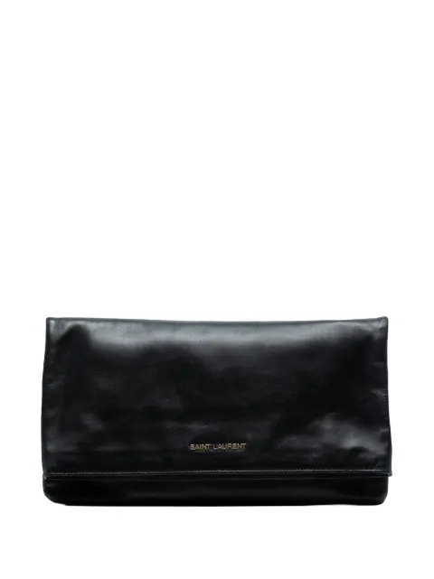 Saint Laurent Pre-Owned 2013-2025 Leather Letters Fold Over clutch bag