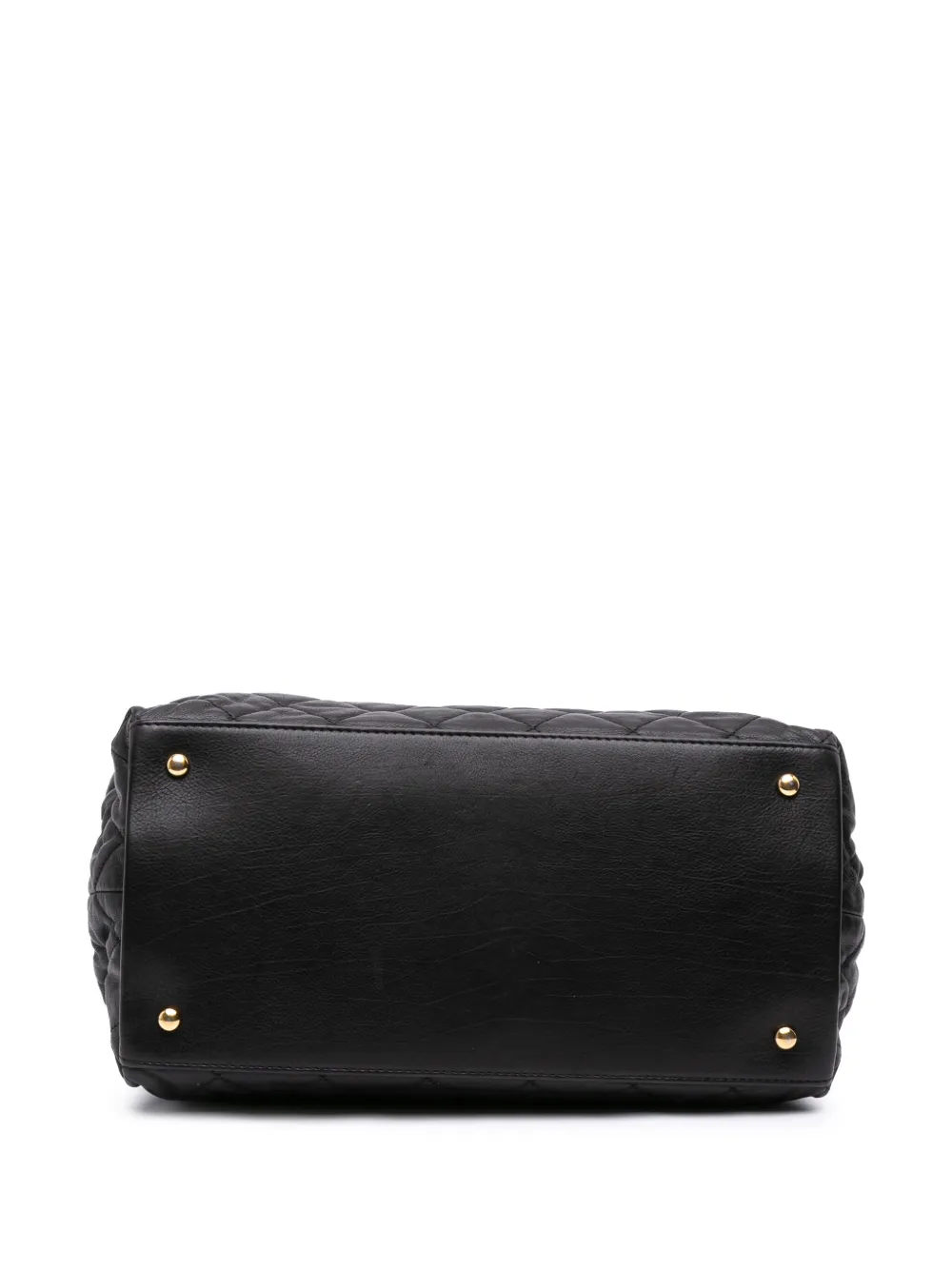 CHANEL Pre-owned 2010-2011 Small Quilted Calfskin Chain Me Tote Bag In Black