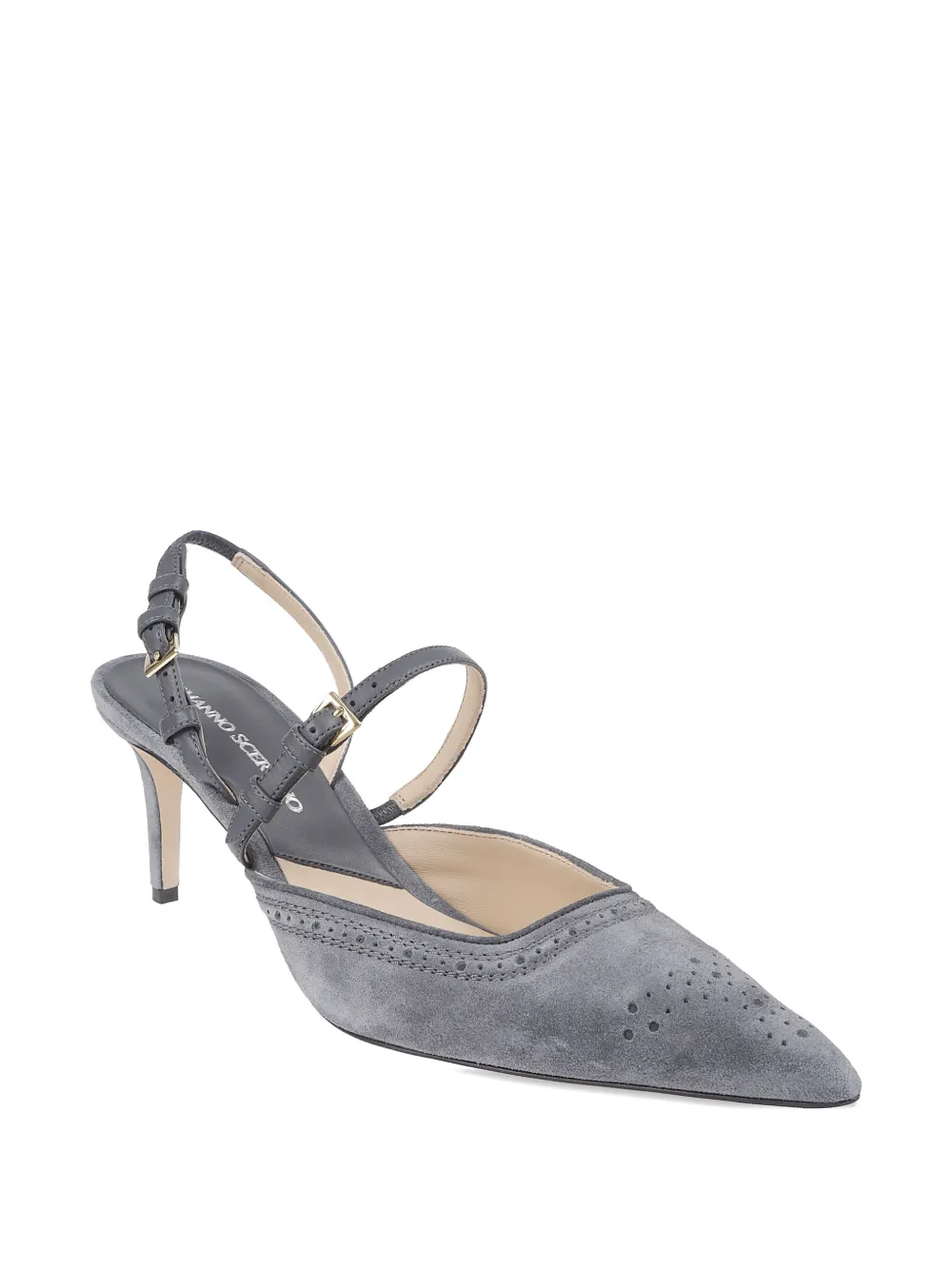 Ermanno Scervino Slingback Leather Pumps In Gray