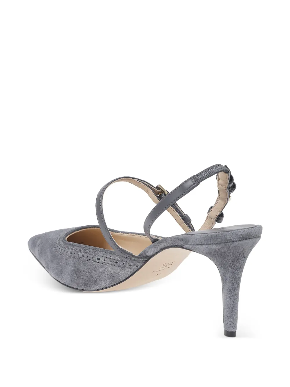  Ermanno Scervino Slingback Leather Pumps - Grey 
