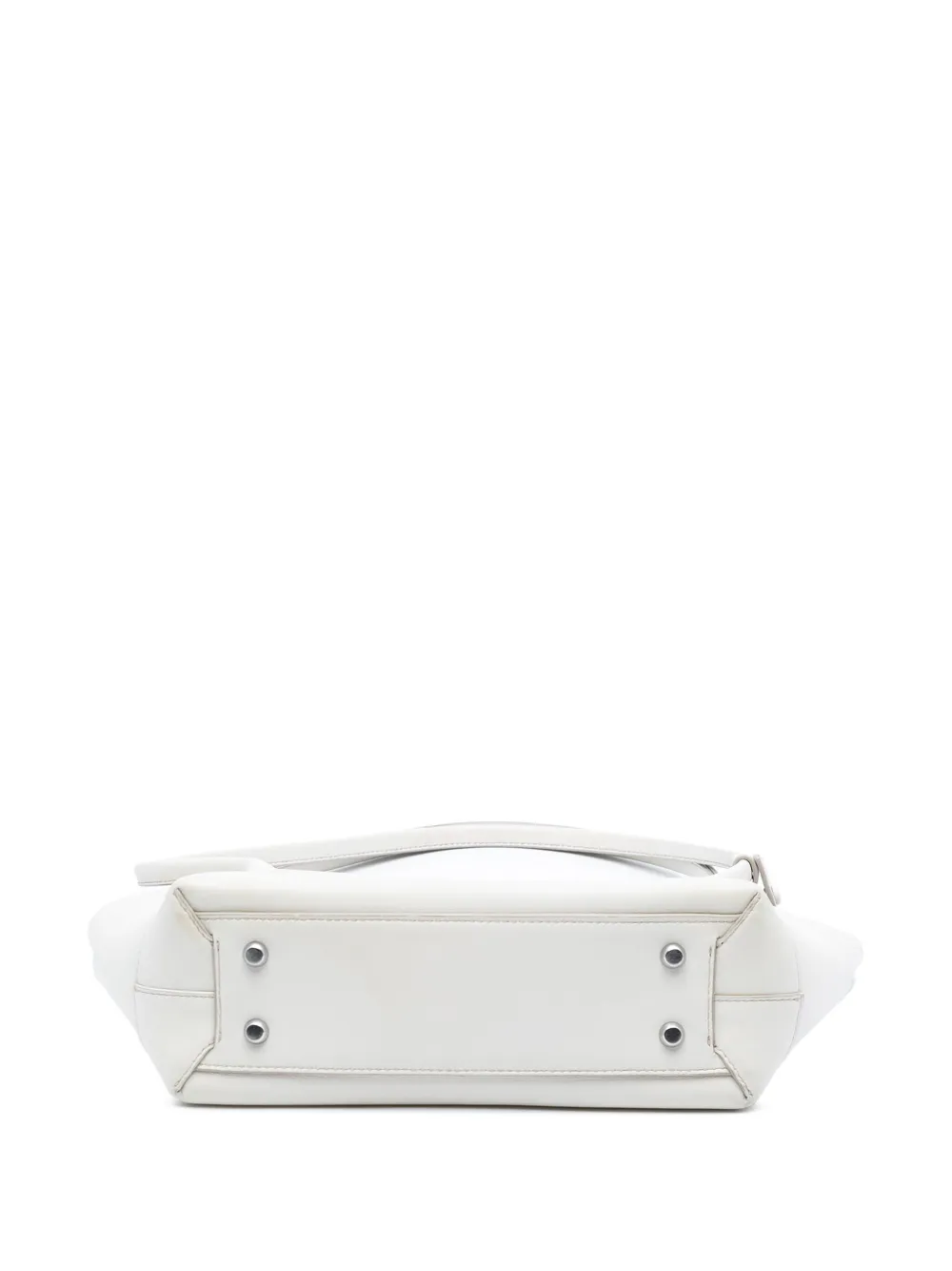 Pre-owned Bottega Veneta 2012-2025 Small Calfskin Maxi Intrecciato Arco Satchel In White