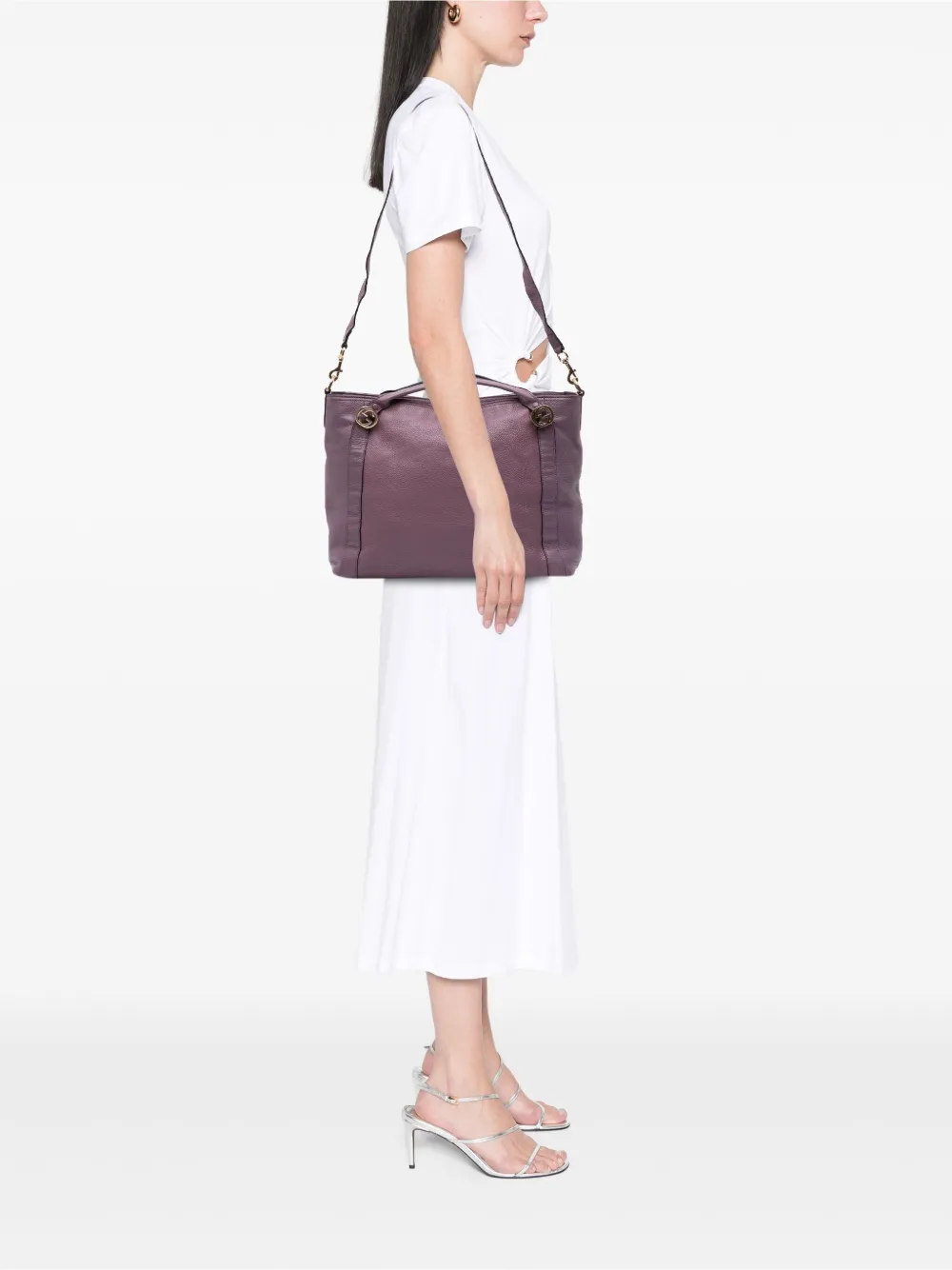 Pre-owned Gucci 2016-2025 Medium Leather Miss Gg Satchel In Purple