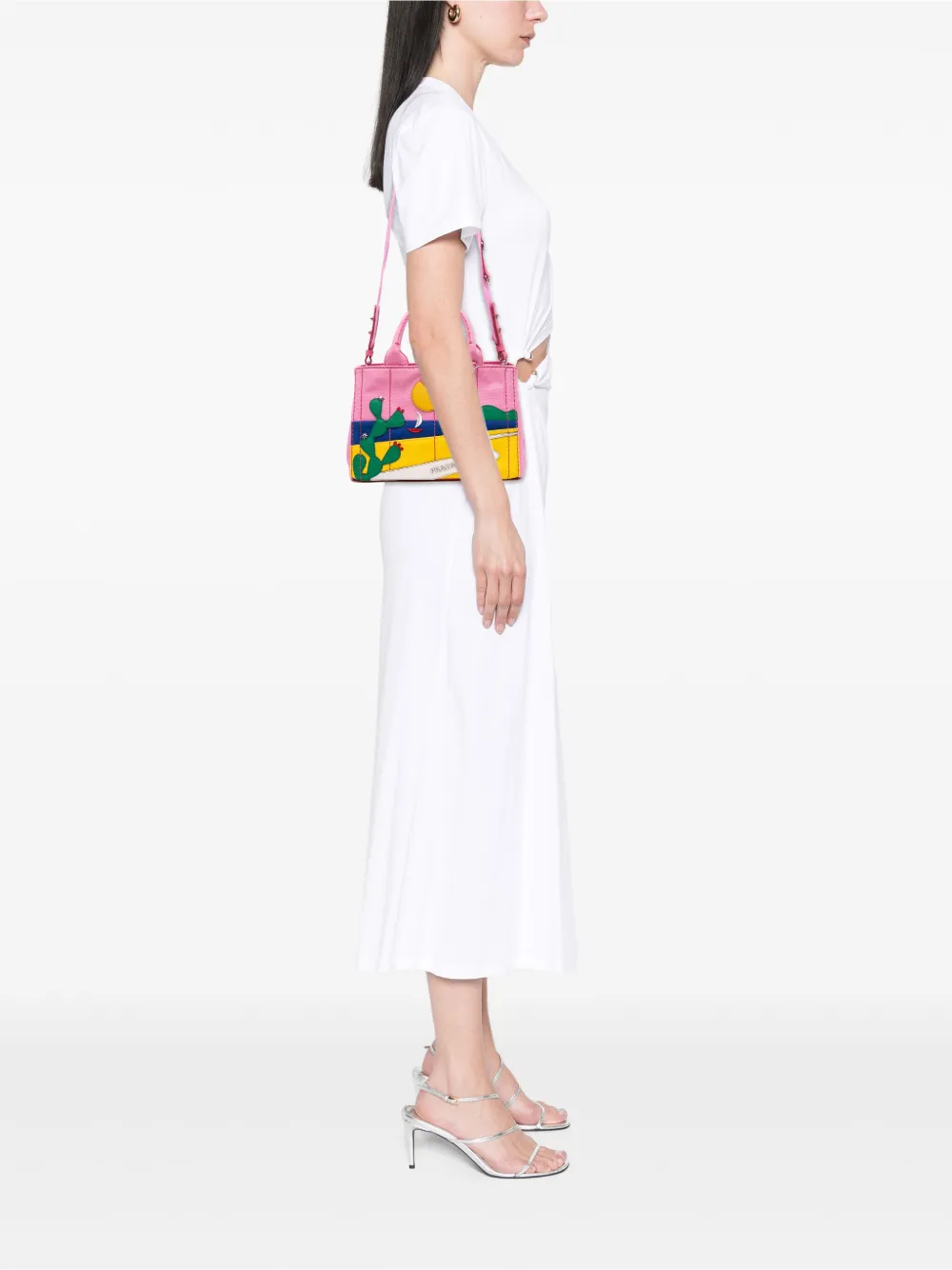 Prada Pre-Owned 2013-2025 Small Canvas Canapa Desert Motif Patch satchel | Pre-Owned | Image 2