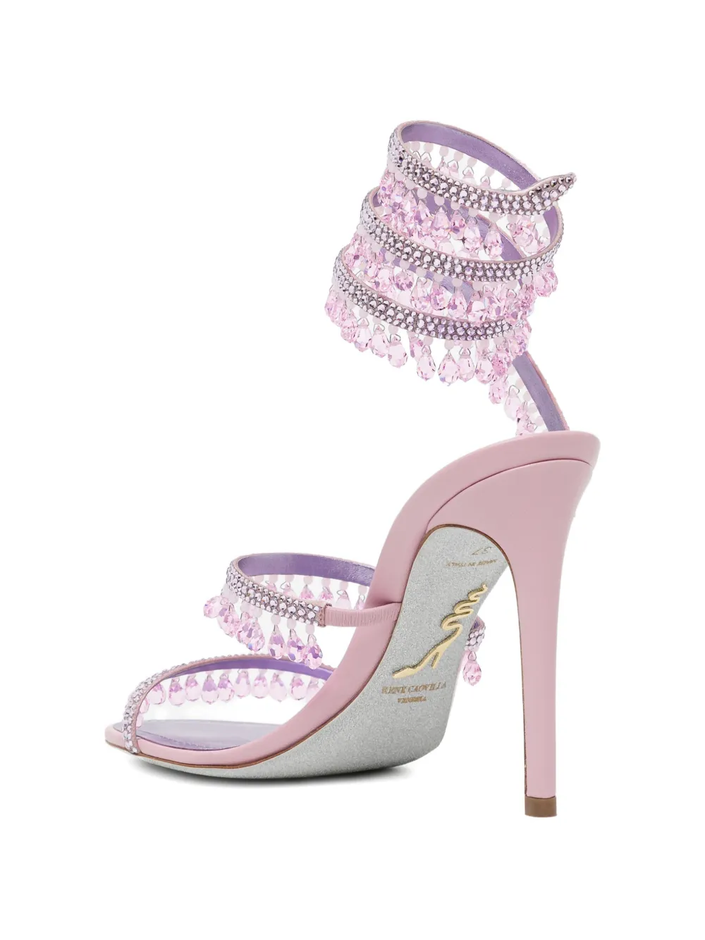 René Caovilla 105mm Chandelier sandals Roze