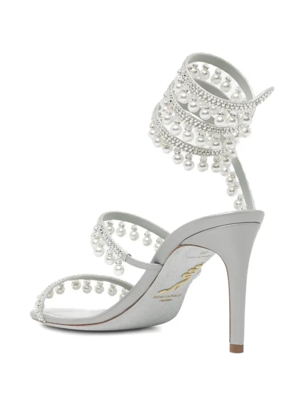 René Caovilla Cleo 80mm サンダル | グレー | FARFETCH JP