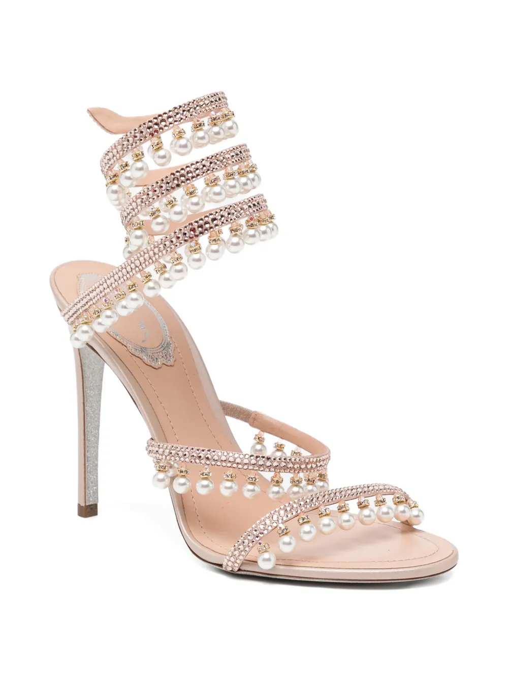 René Caovilla 110mm crystal-embellished heeled sandals Roze