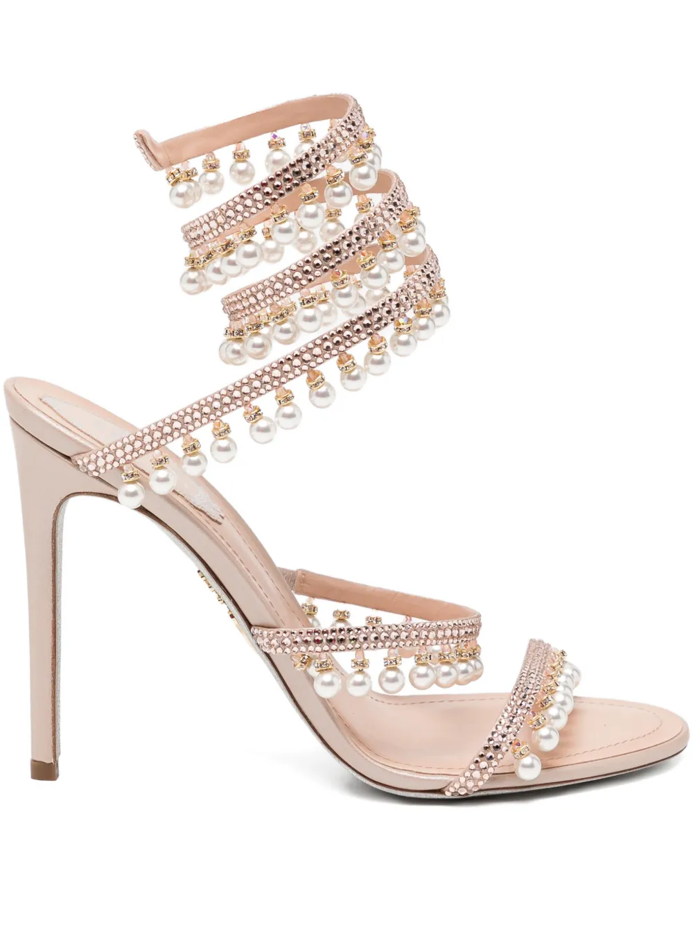 René Caovilla 110mm crystal-embellished heeled sandals Roze