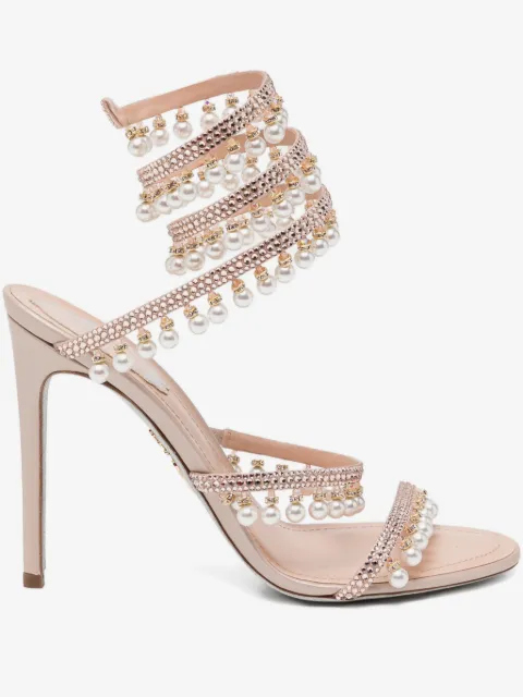 René Caovilla 110mm crystal-embellished heeled sandals