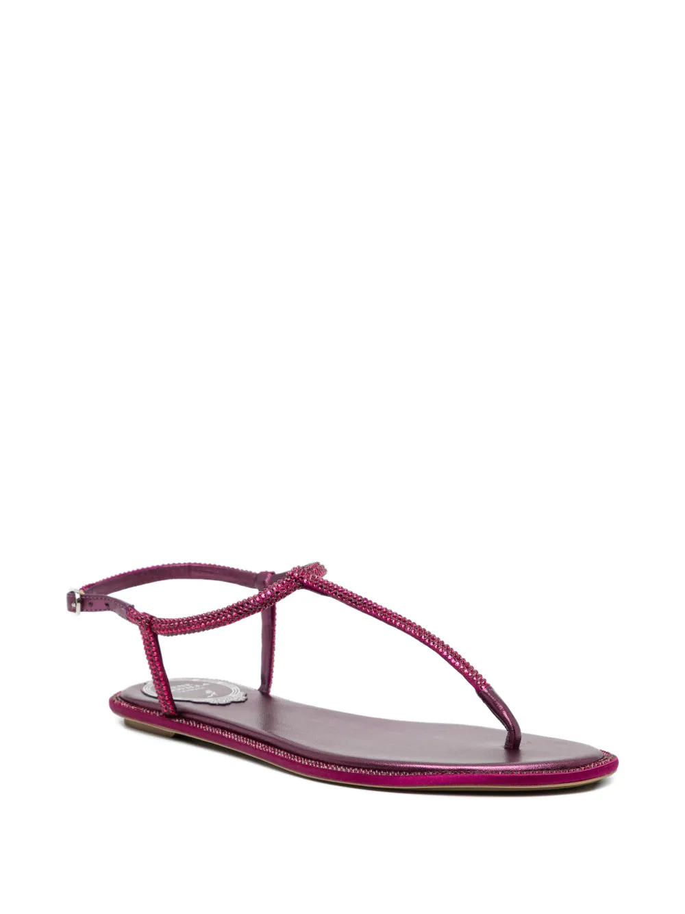 René Caovilla Diana burgundy sandals with crystals Rood