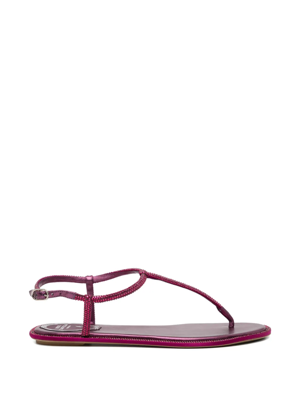 René Caovilla Diana burgundy sandals with crystals Rood