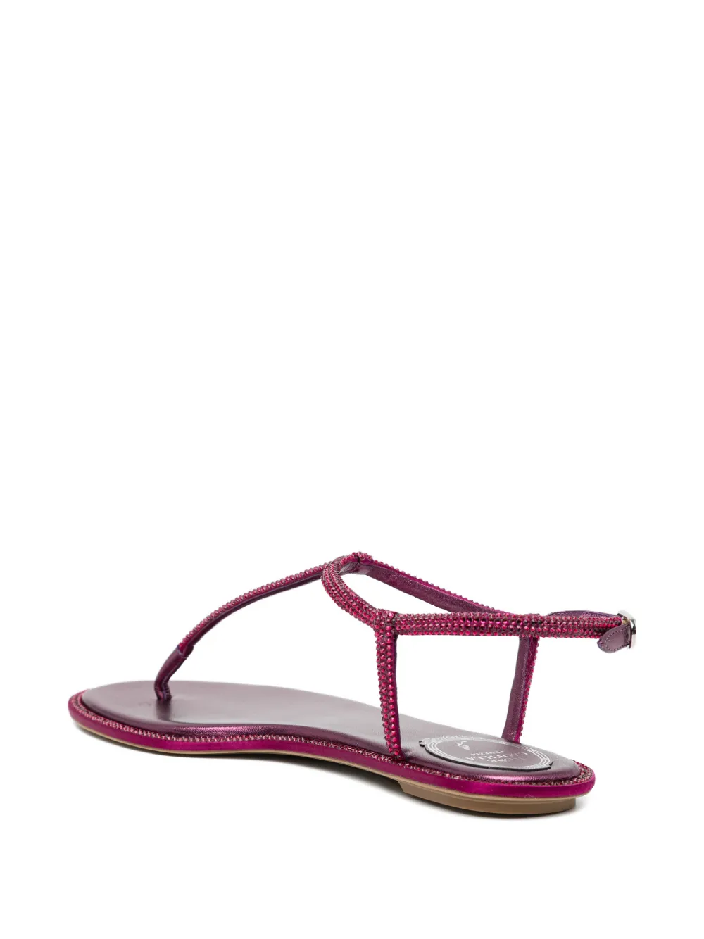 René Caovilla Diana burgundy sandals with crystals Rood
