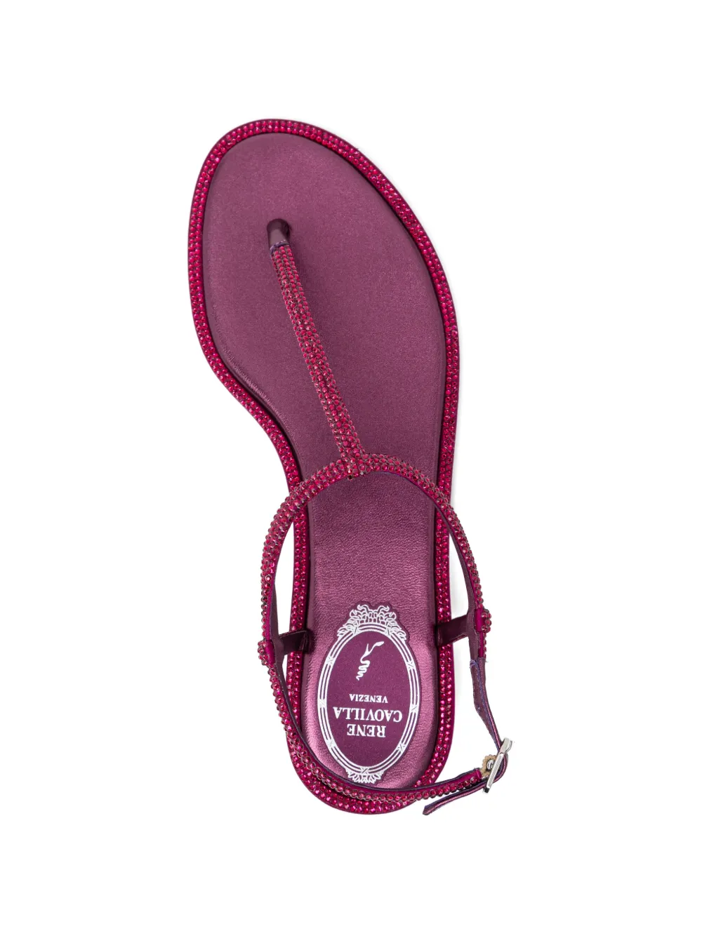 René Caovilla Diana burgundy sandals with crystals Rood