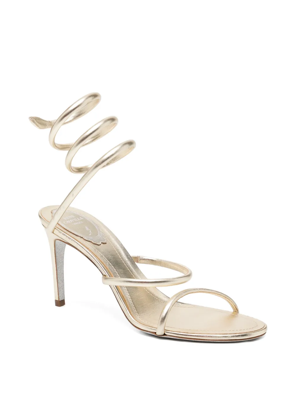 René Caovilla 80mm Cleo heeled sandals Goud