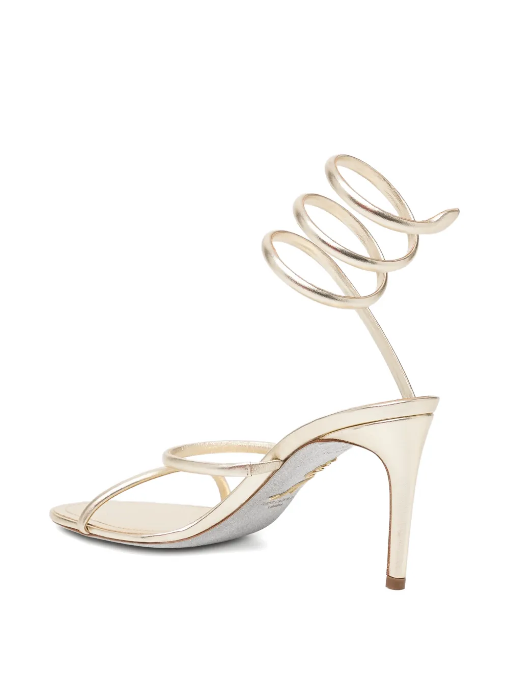 René Caovilla 80mm Cleo heeled sandals Goud