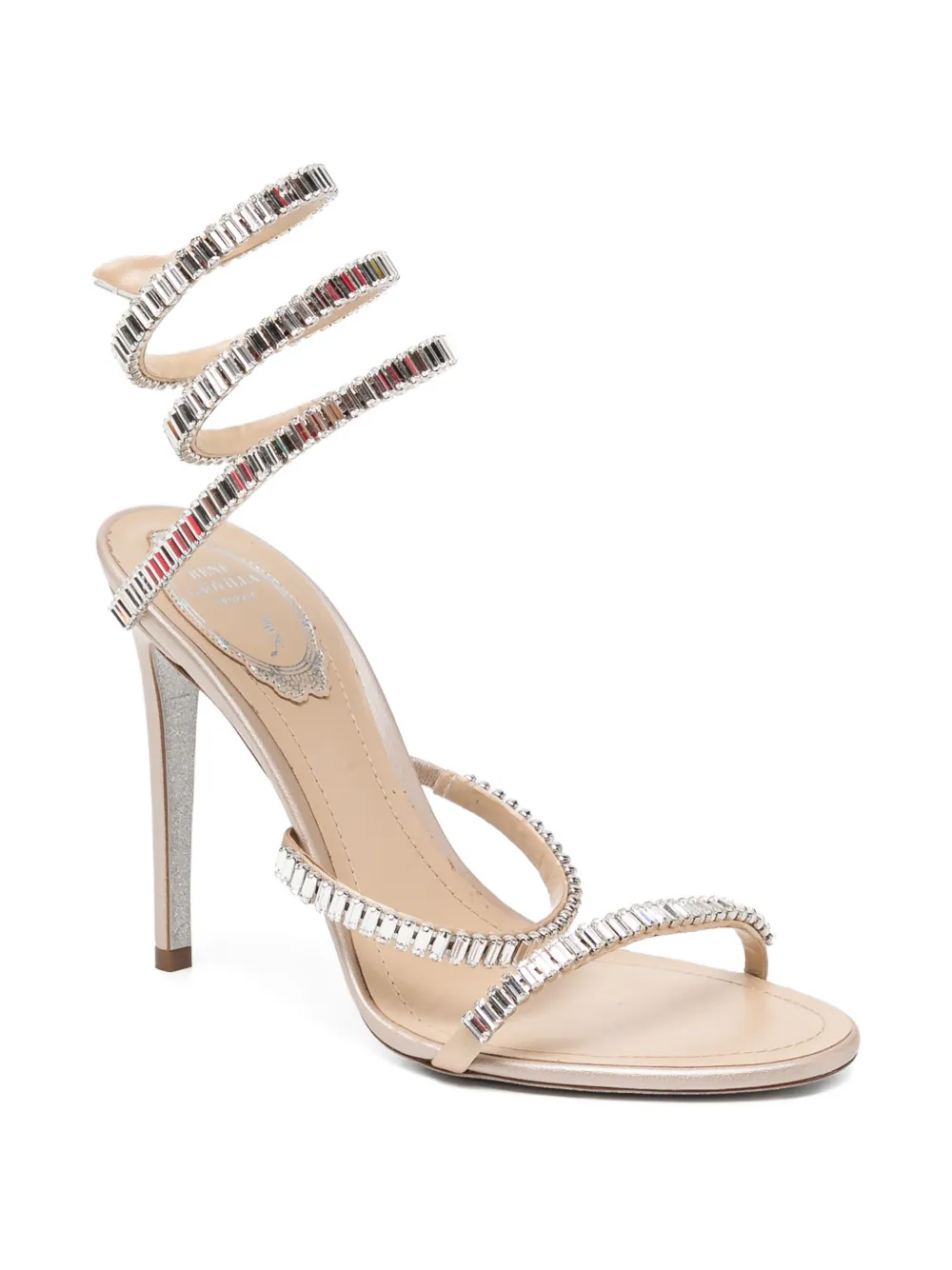 René Caovilla 105 mm Cleo Spark sandalen met hak Beige