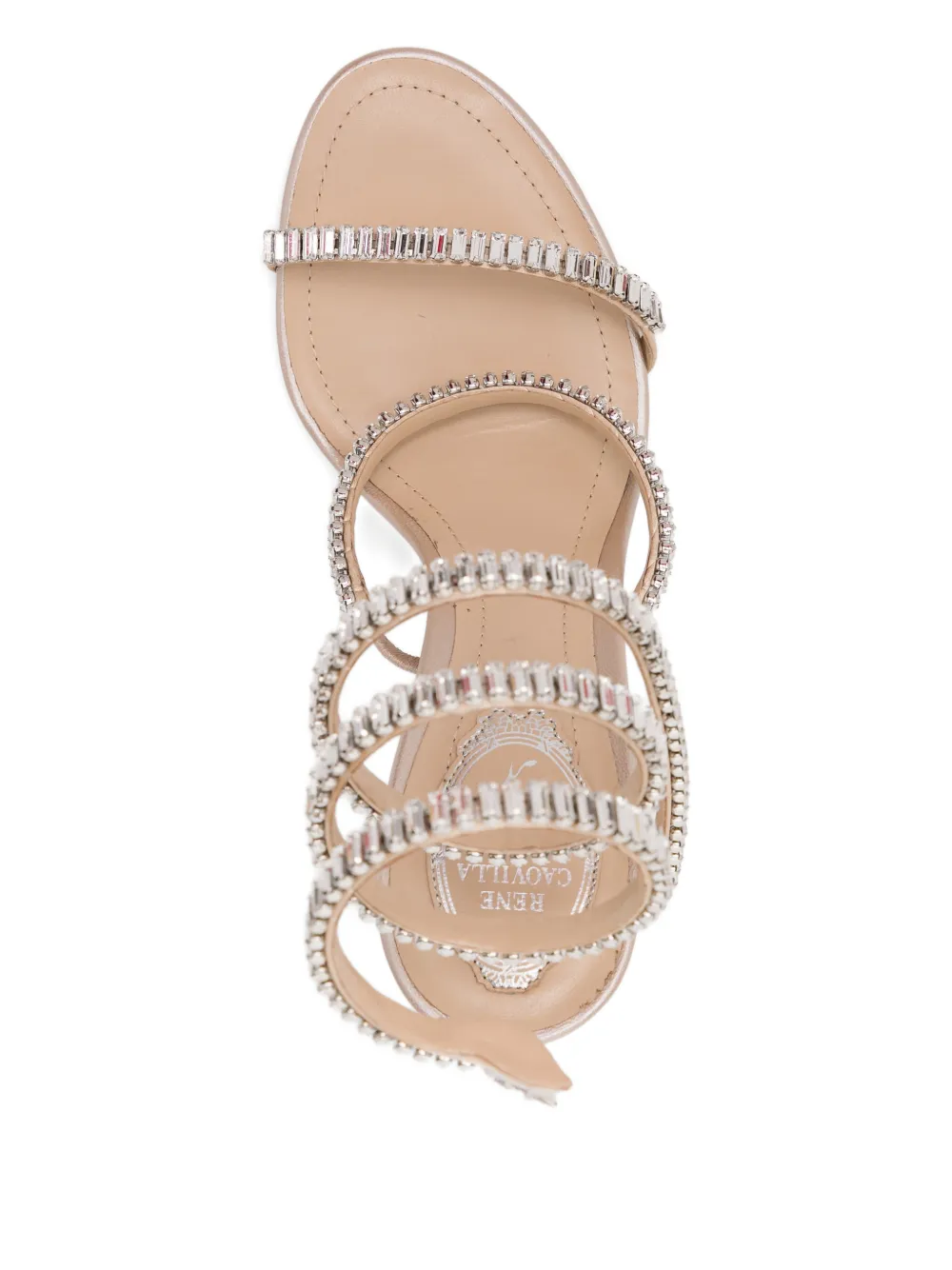 René Caovilla 105 mm Cleo Spark sandalen met hak Beige