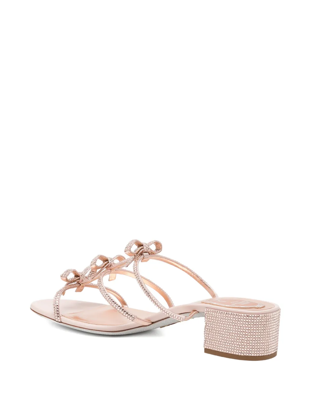 René Caovilla 40mm crystal-embellished ribbon-detail sandals Roze