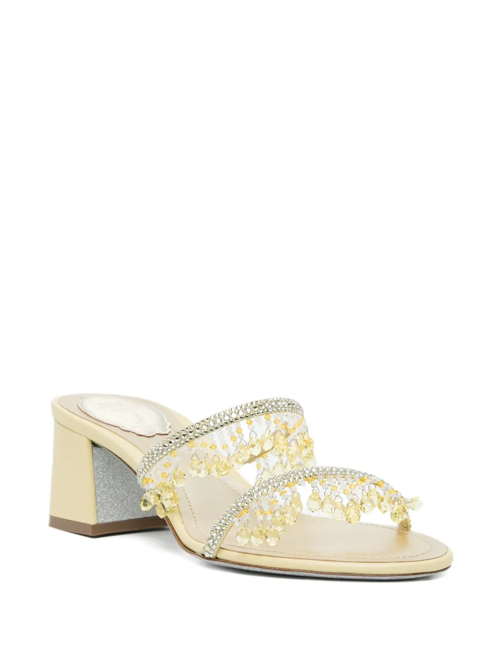René Caovilla 50mm embellished sandals Geel