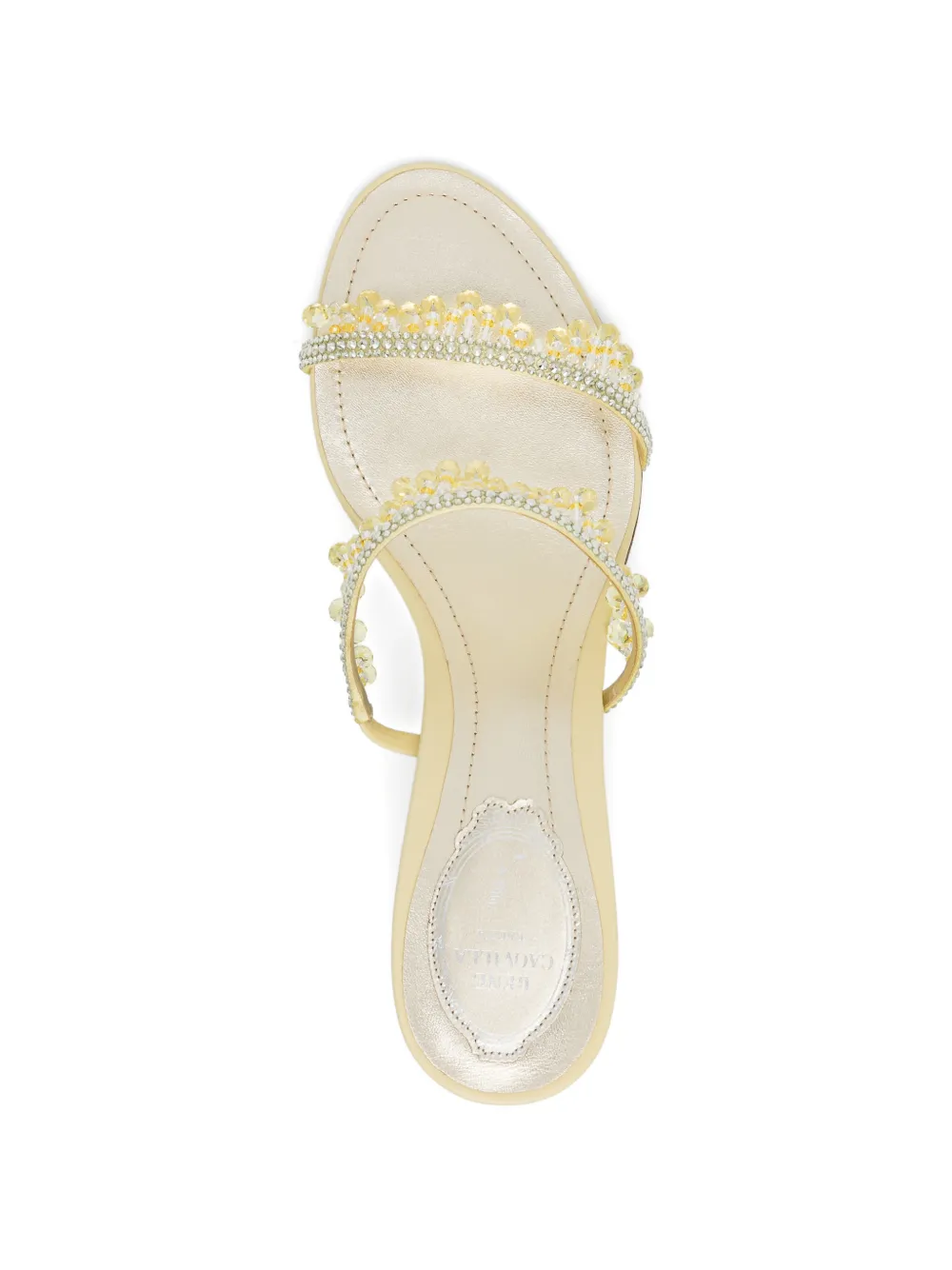 René Caovilla 50mm embellished sandals Geel