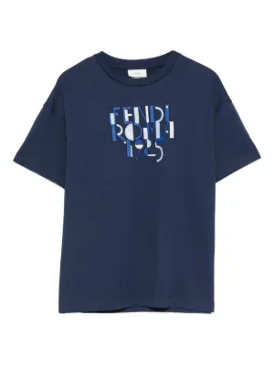Fendi Kids Camiseta Com Estampa De Logo | Azul | FARFETCH BR