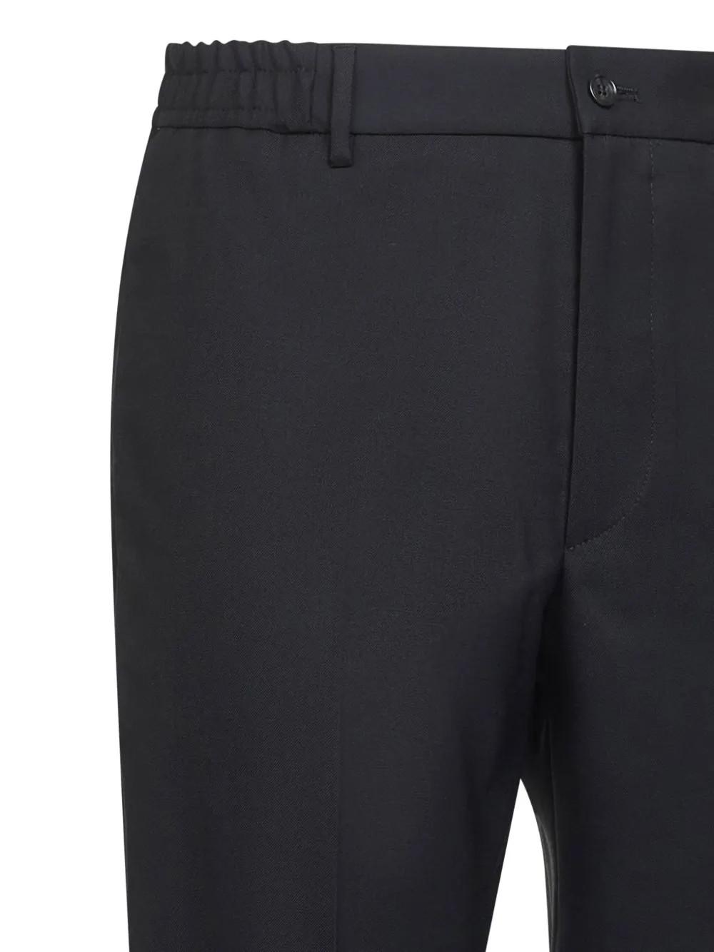 elasticated waistband pressed trousers