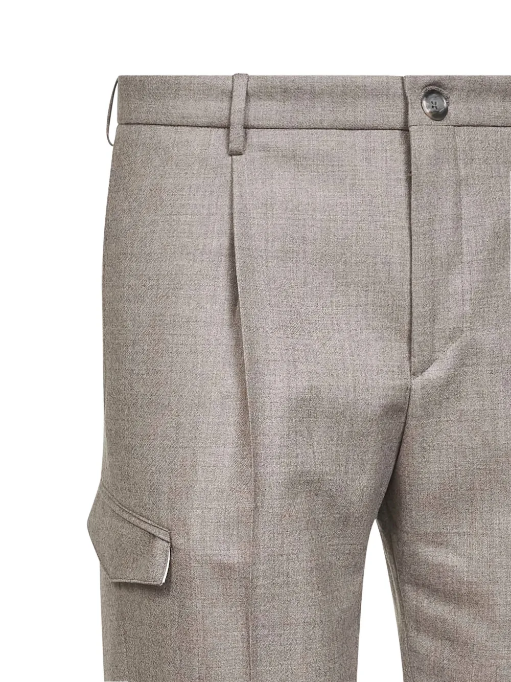 Tagliatore Broek met geplooide klepzak Beige