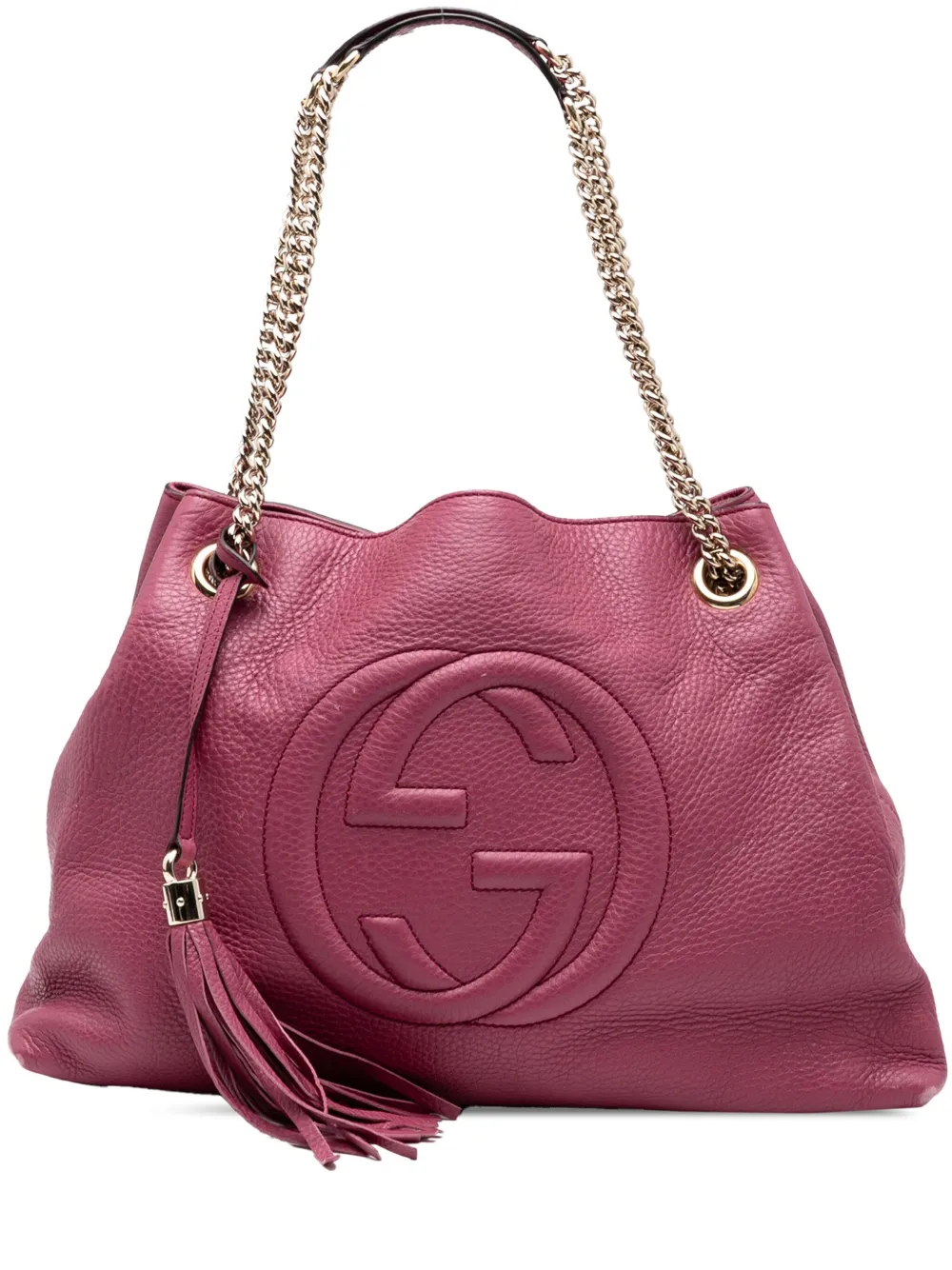 Gucci Pre-Owned 2016-2025 ミディアム レザー ソーホーチェーン トートバッグ - ピンク Gucci Pre-Owned 2016-2025 ミディアム レザー ソーホーチェーン トートバッグ - ピンク