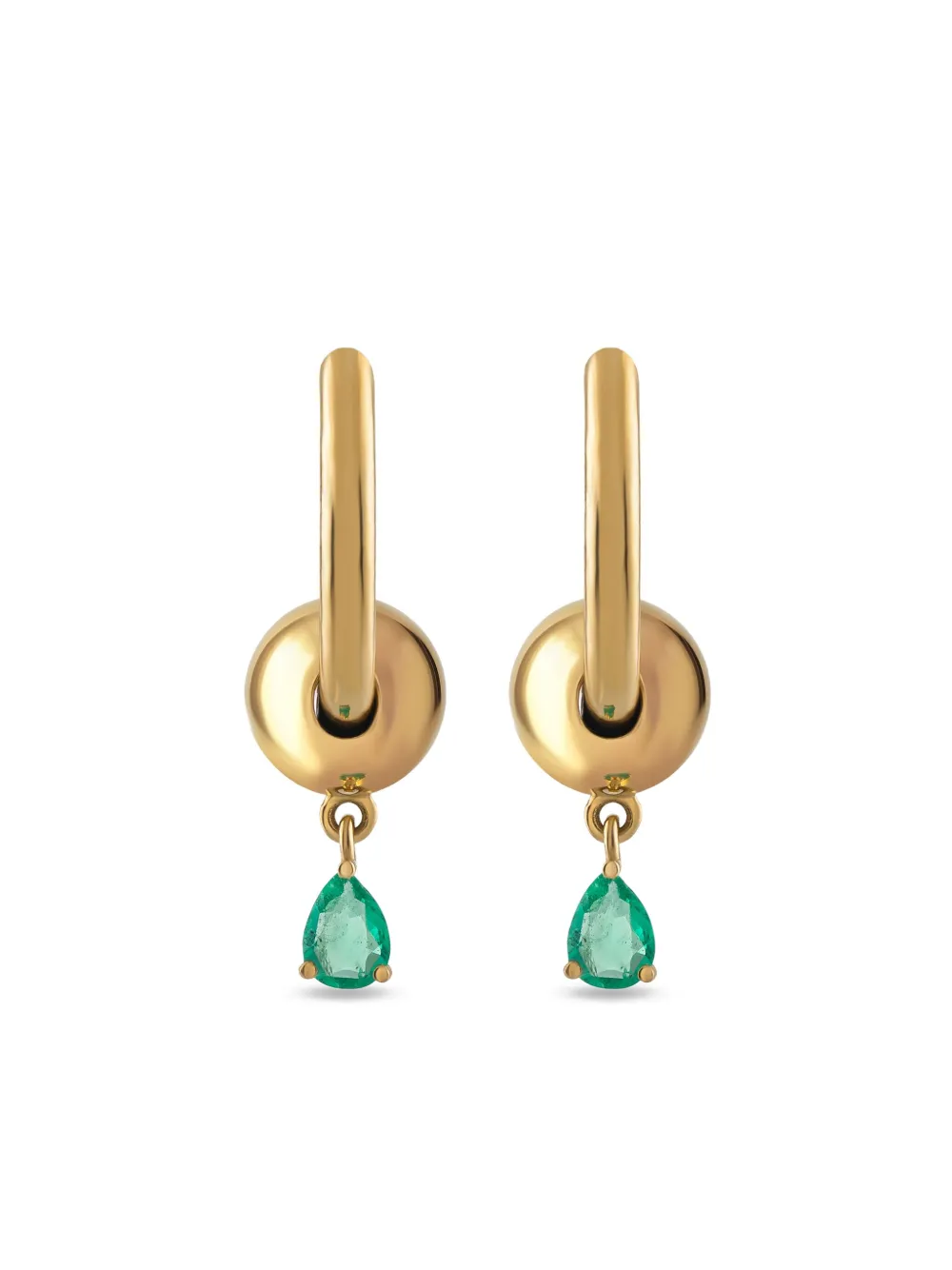 ROSEKEY 18K yellow gold Love Is In The Air emerald earrings - Oro