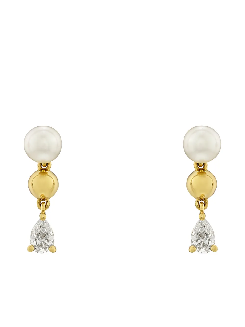 ROSEKEY 18K yellow gold First Kiss diamond and Akoya pearl earrings - Oro