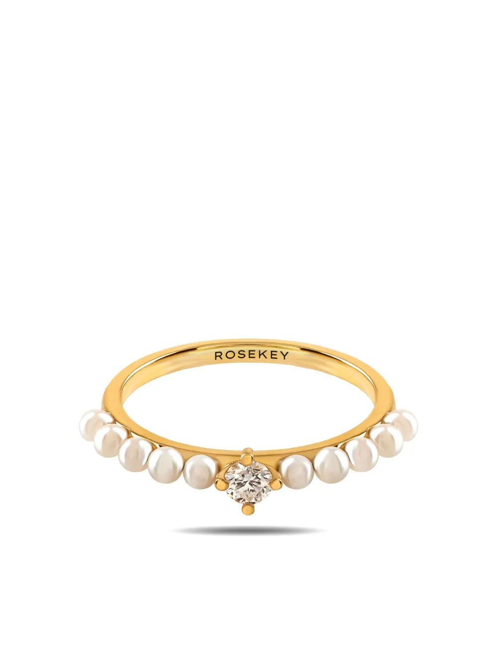 ROSEKEY 18K yellow gold Oxygen akoya pearl and diamond ring - Oro