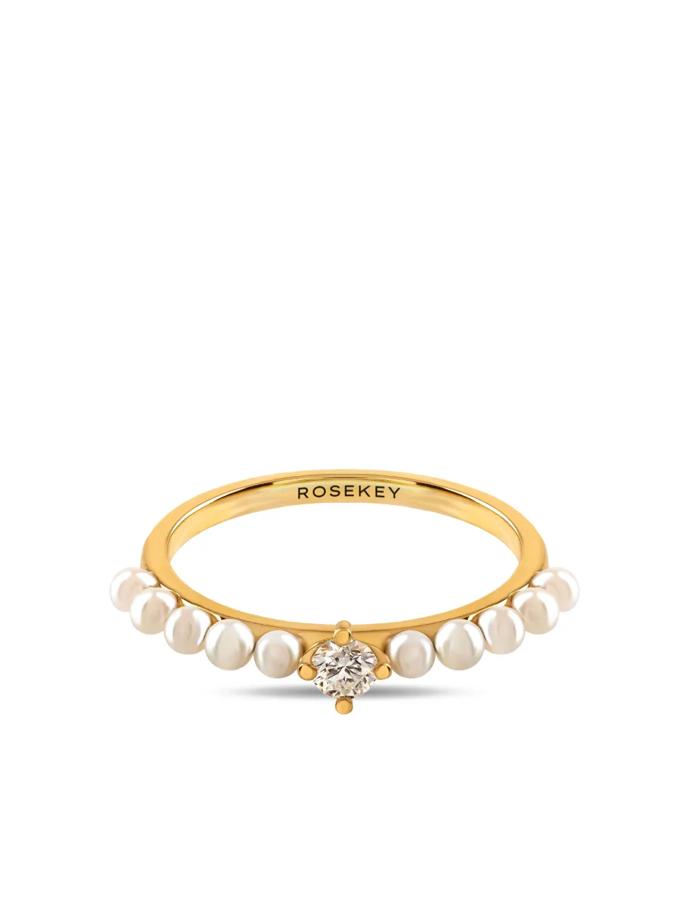 ROSEKEY 18K yellow gold Oxygen akoya pearl and diamond ring - Oro