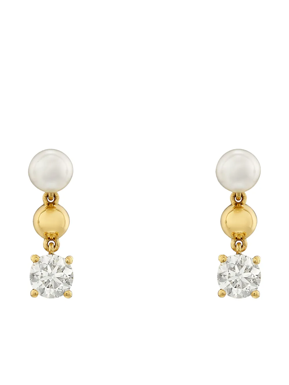 ROSEKEY 18K yellow gold First Kiss diamond and Akoya pearl earrings - Oro