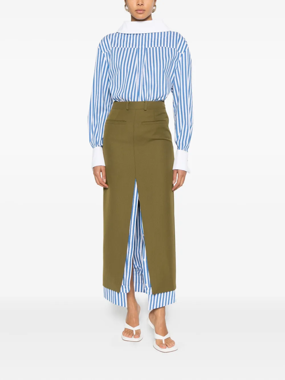 Zomer Miris triped collared shirt - Blauw