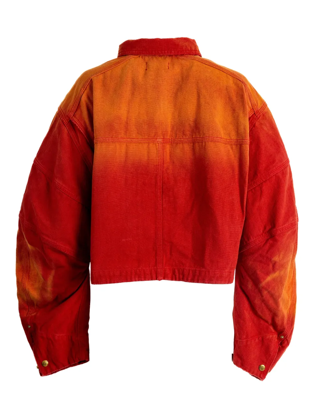Willy Chavarria Zip-up Point-collar Cropped Jacket In Orange