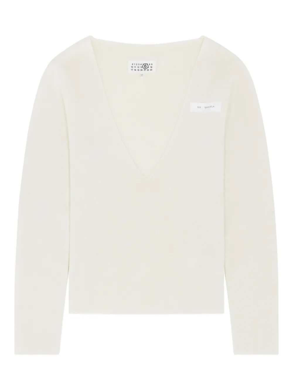 MM6 Maison Margiela Maglione con scollo a V - Toni neutri