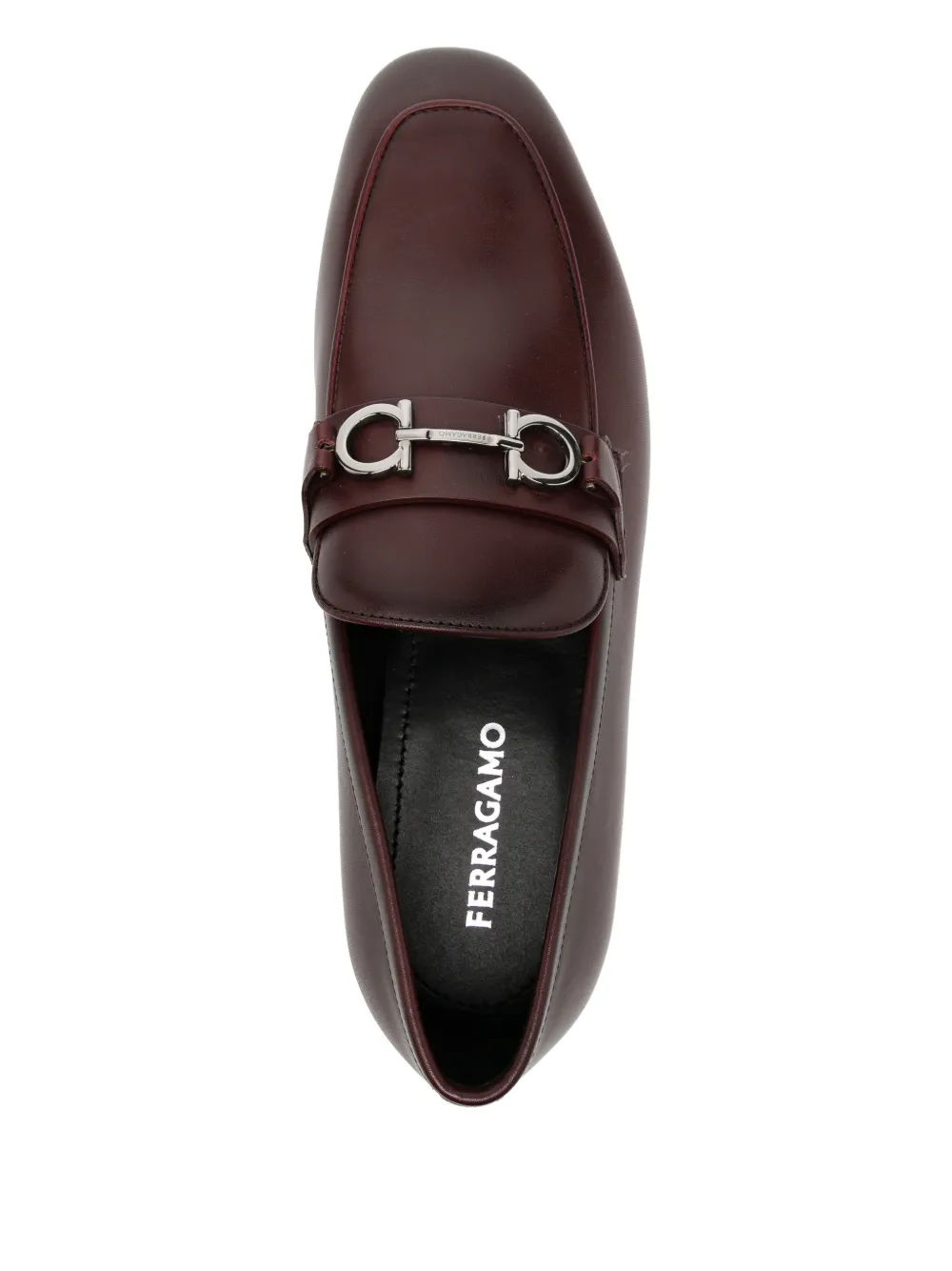 Ferragamo Gancini leather loafers Rood