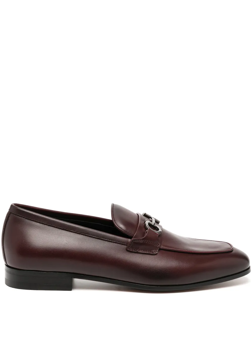 Ferragamo Gancini leather loafers Rood