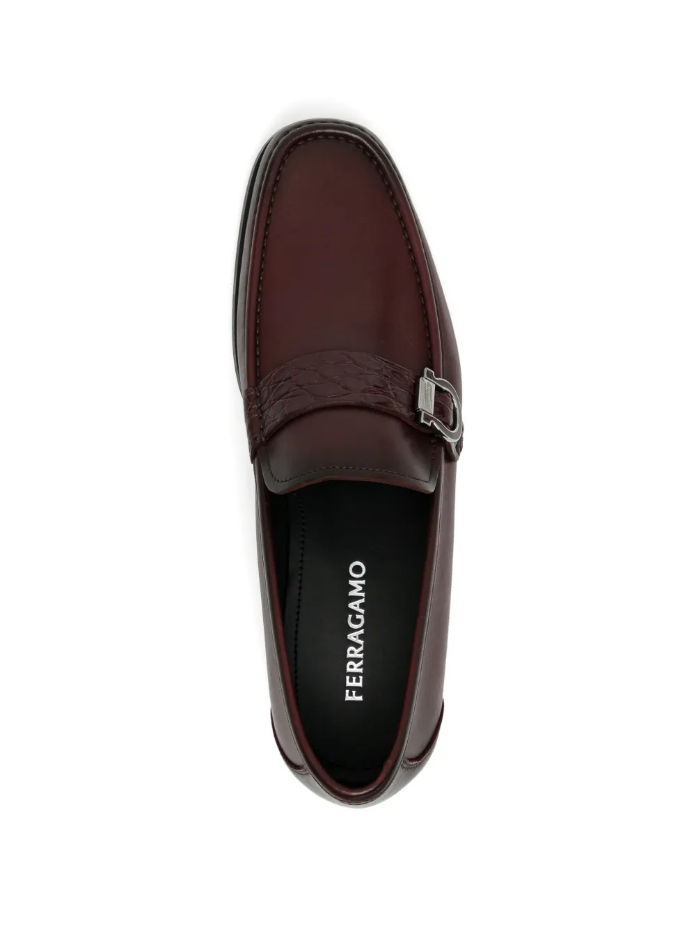 Ferragamo Gancini leather loafers Rood