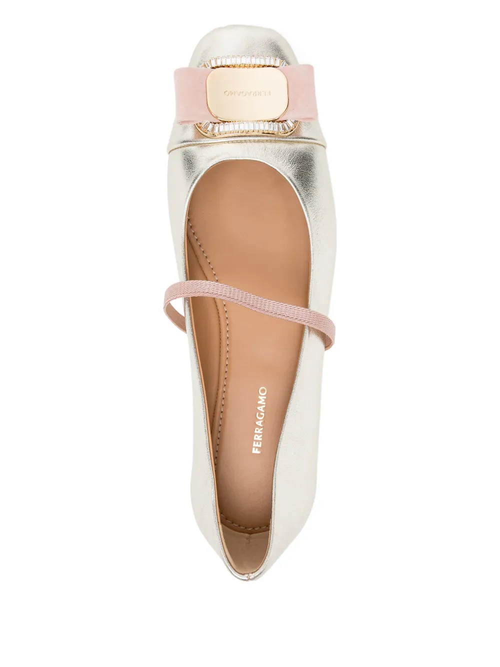 Ferragamo Vara ballerina's met gesp Goud