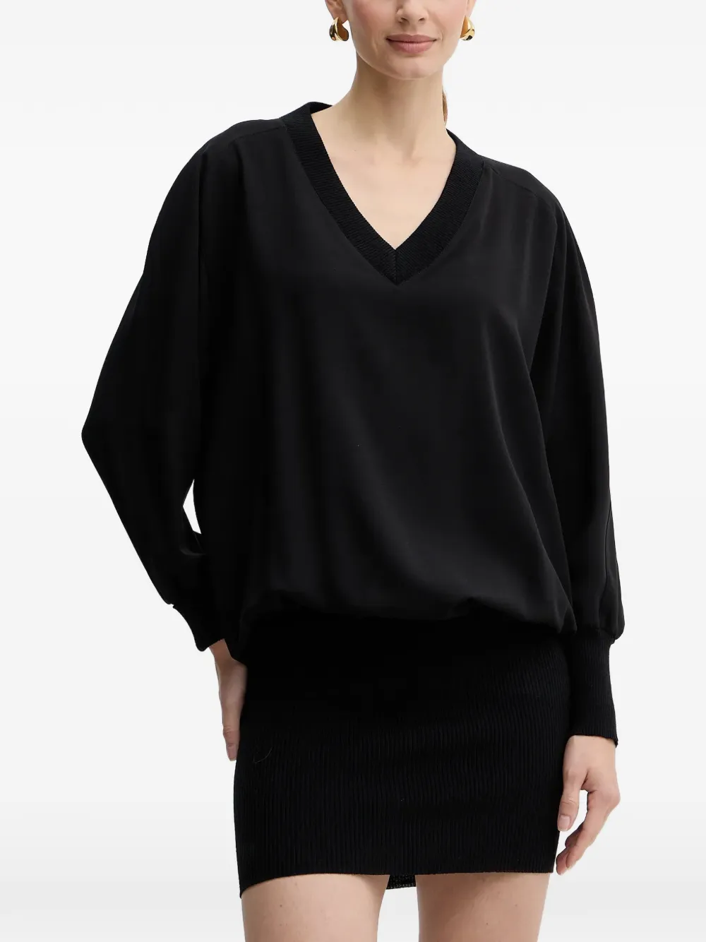 PINKO Abito corto con scollo a V - Nero